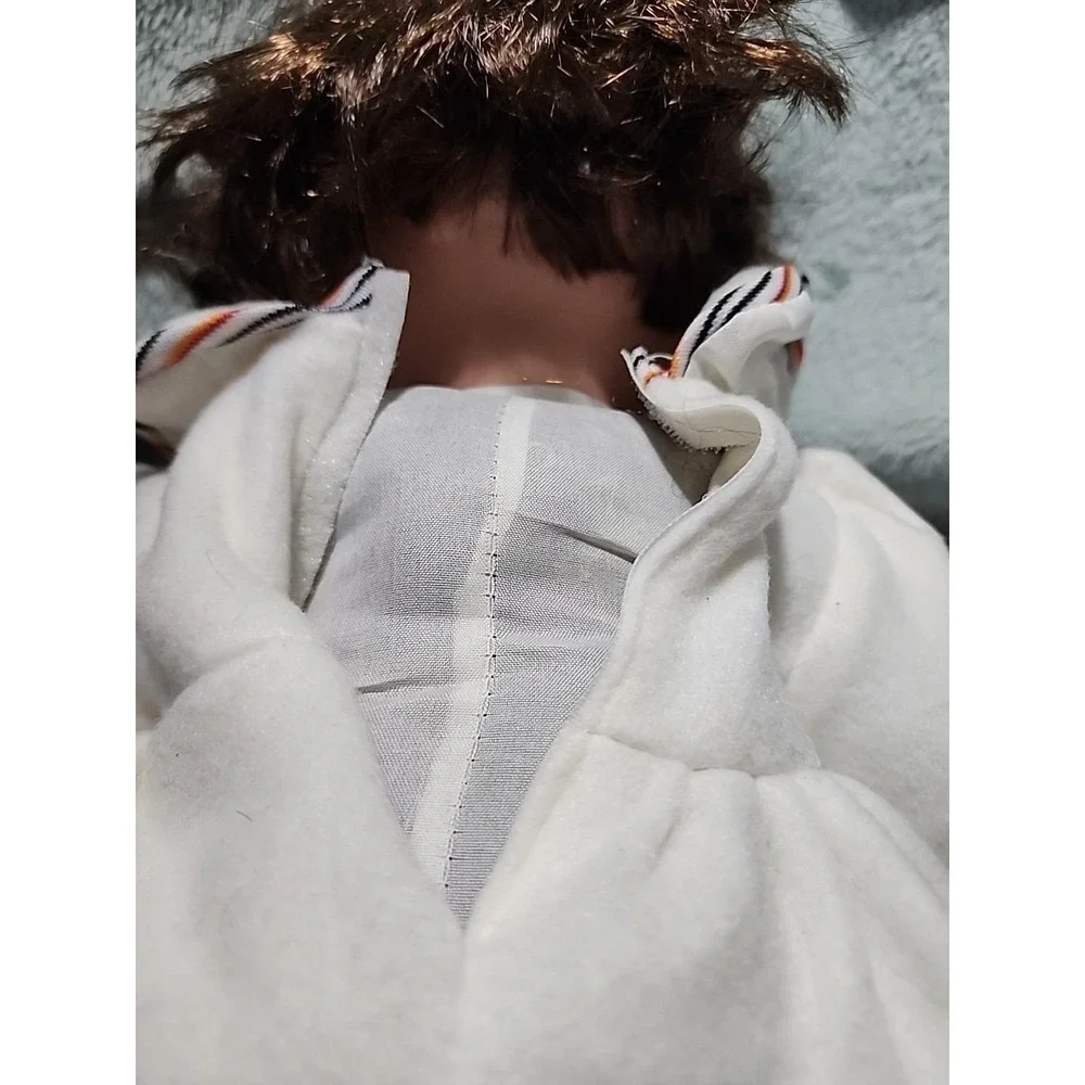 VTG Realistic Curly Brown Hair Doll Date 2003 Soft Body Plastic Face 18 In NSJF